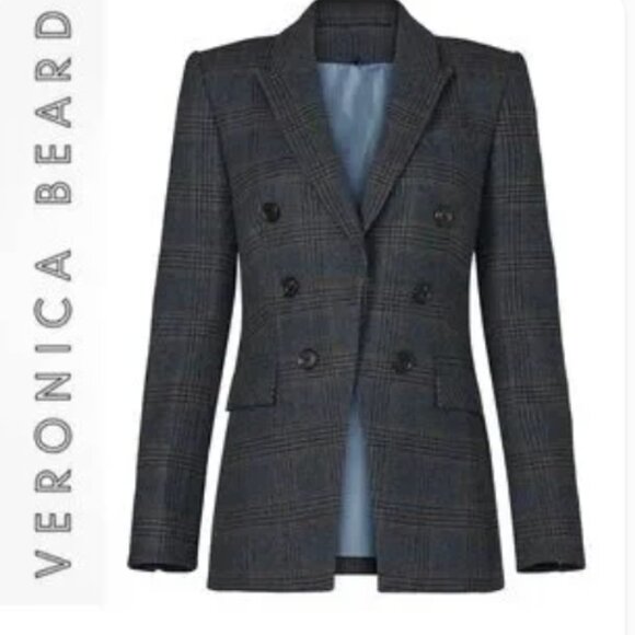 Veronica Beard Jackets & Blazers - Veronica Beard Yareli Dickey Jacket Plaid 100% Wool Blazer Womens Size 0